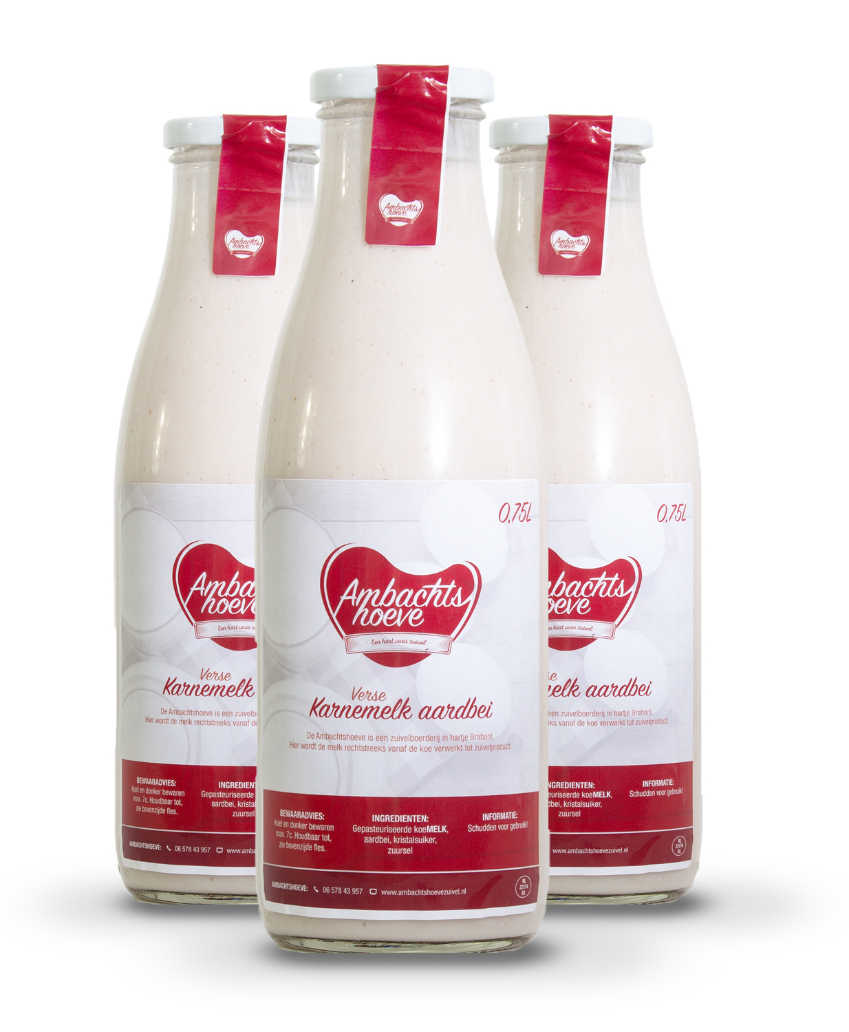 Verse Boeren Karnemelk Aardbei 750ml